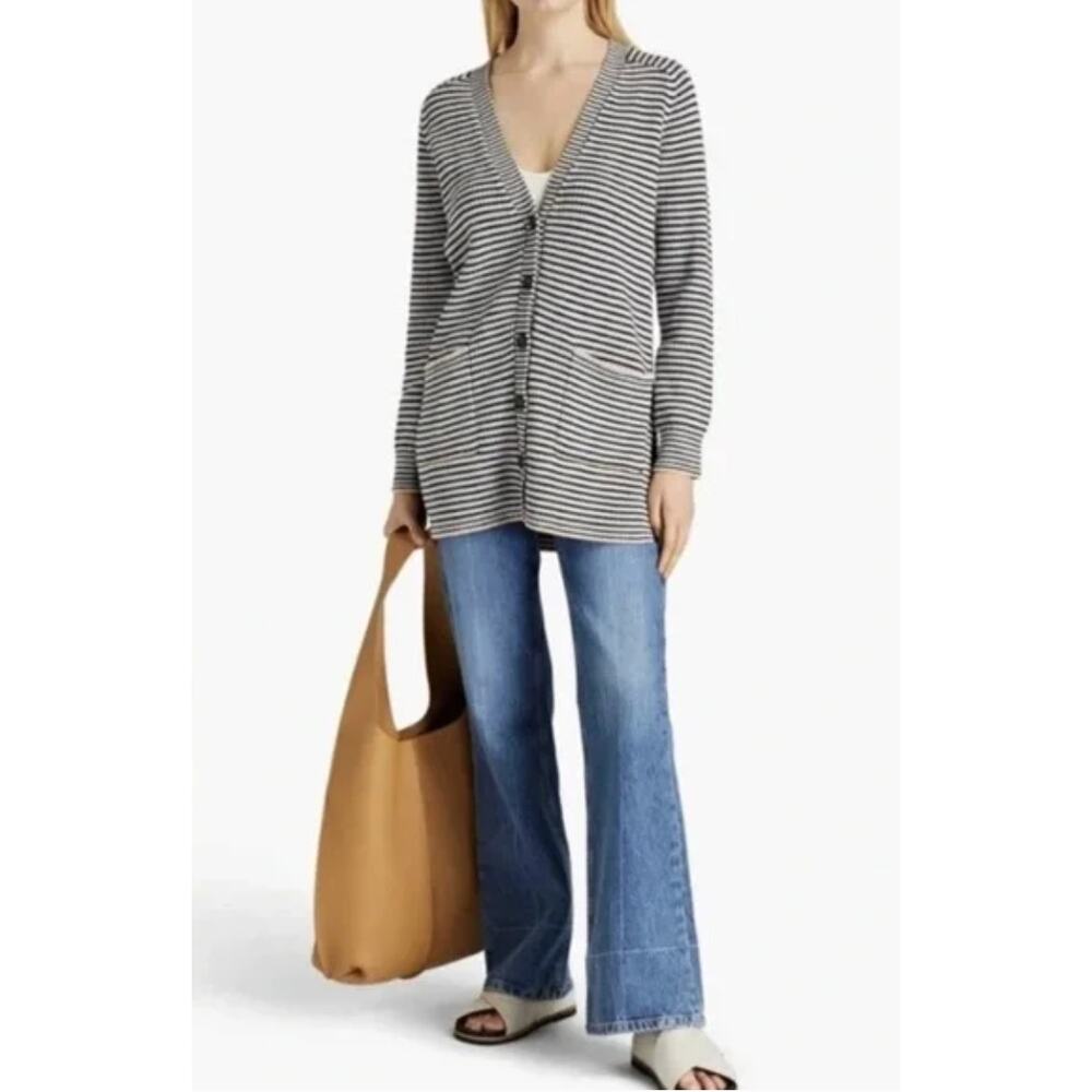 ALC Set XS/S Caspian Striped Knit Cardigan Cropped Tank Top 2 Piece Casual Work